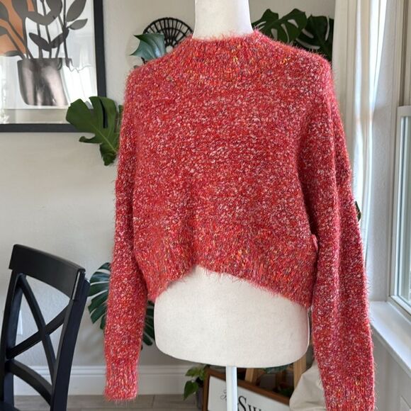 NWOT Free People Star Dust Pullover Long Sleeves Mock Neck Slouchy S Textured - Picture 11 of 13
